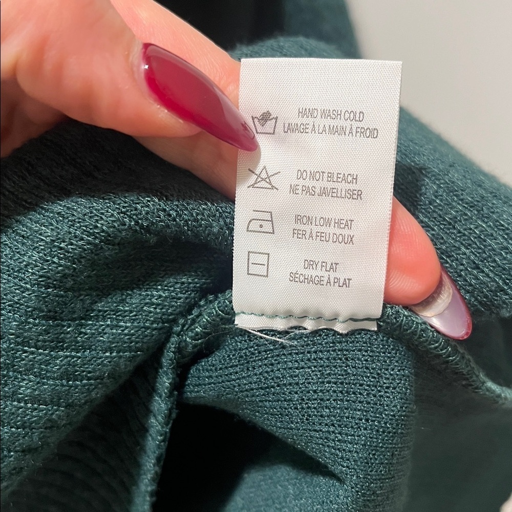 Saltwater Luxe 1/2-Zip Half zip Pullover Juniper green raw edge The Ribbed cozy - Picture 12 of 16